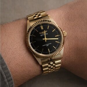 Invicta Specialty Men’s Gold Tone Watch 43mm Black Dial NWT